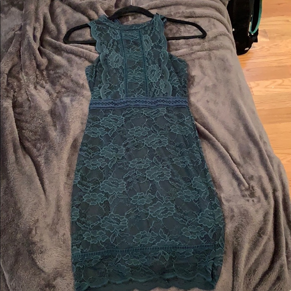 Lace Dress - Deep Emerald Color
